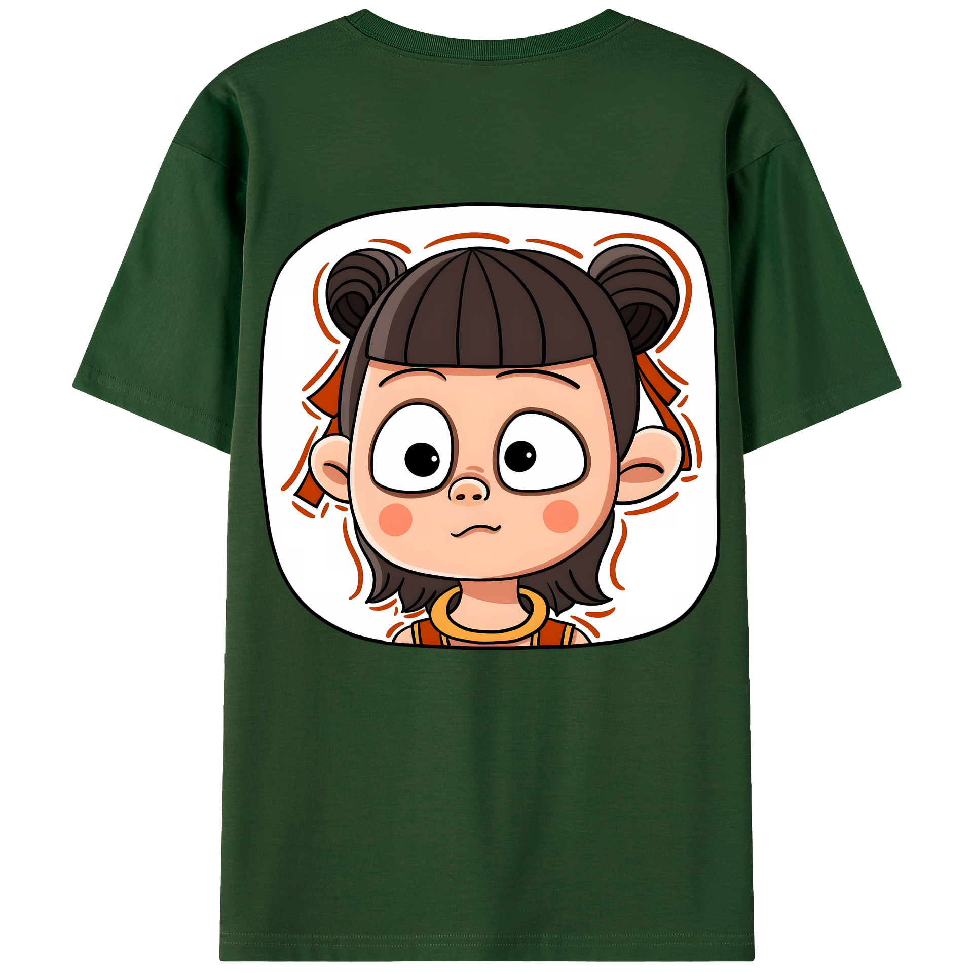 （画像用） Ne Zha 2 ナタ 魔童の大暴れ 綿100％半袖Tシャツ（背面プリント）